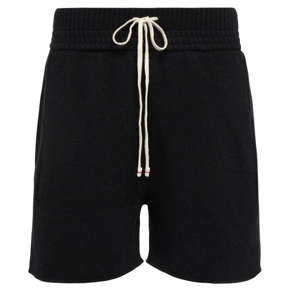 Les Tien Luxury Cashmere Yacht Shorts Jet Black size S Hand Knitted in Italy